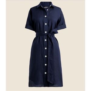 J. Crew Black linen dress Medium Tall